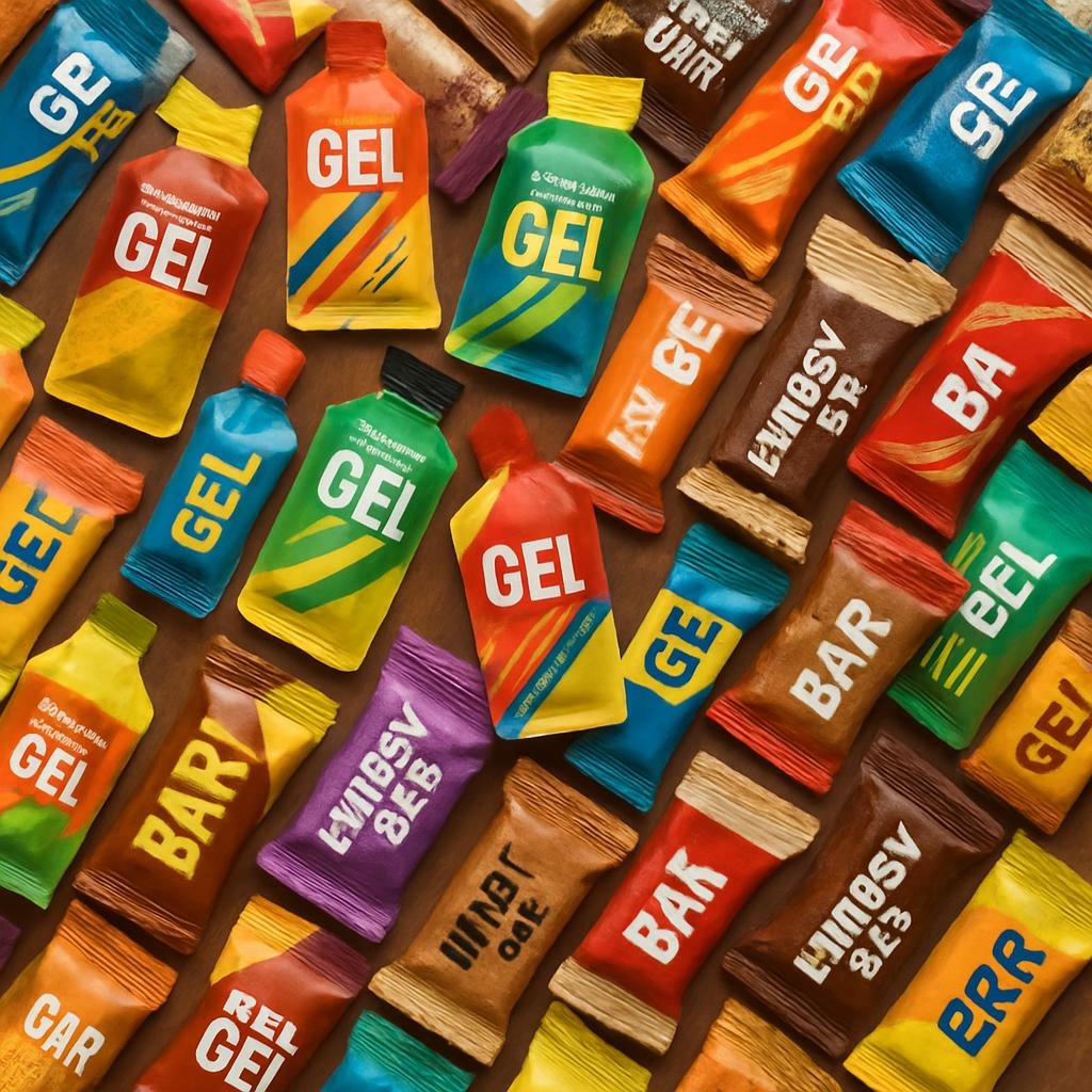 Gels och energi som behövs för ultralöpning, traillöpning maraton